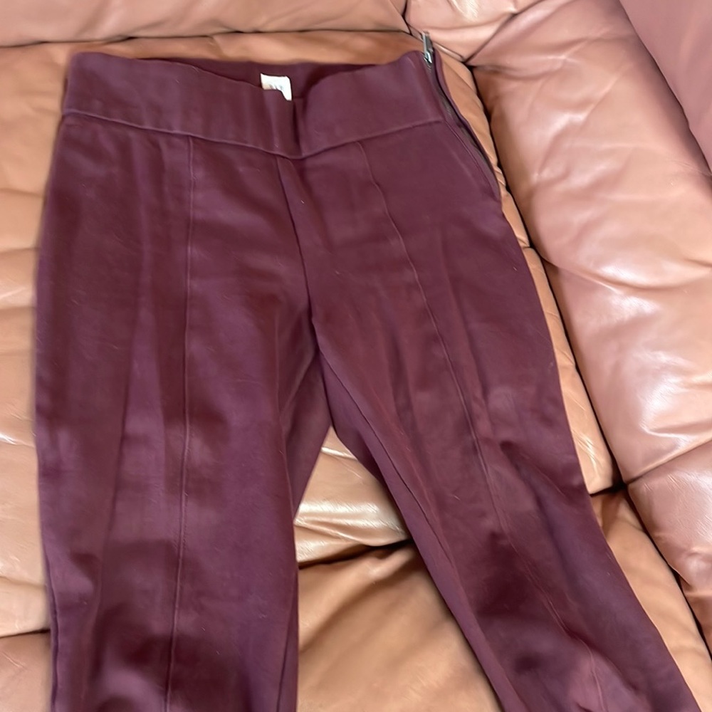 Unusual casual pants-burgundy color